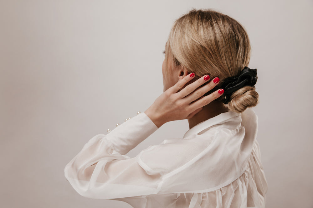 Black Satin Hair Scrunchie