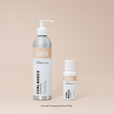 Two bottles of Curl Basics shampoo on a beige background